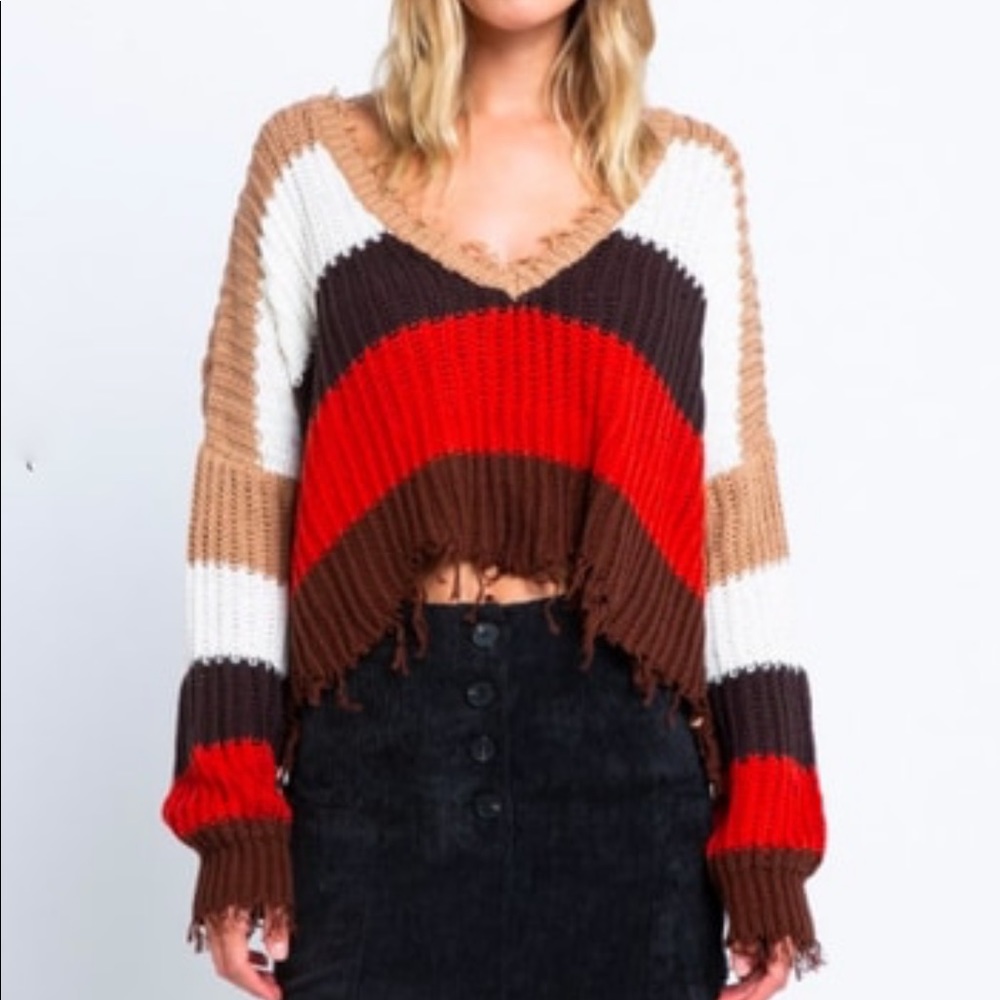 Skylar and Madison Fall Striped Sweater